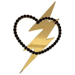 Essentiel Antwerp large gold heart lightning bolt brooch